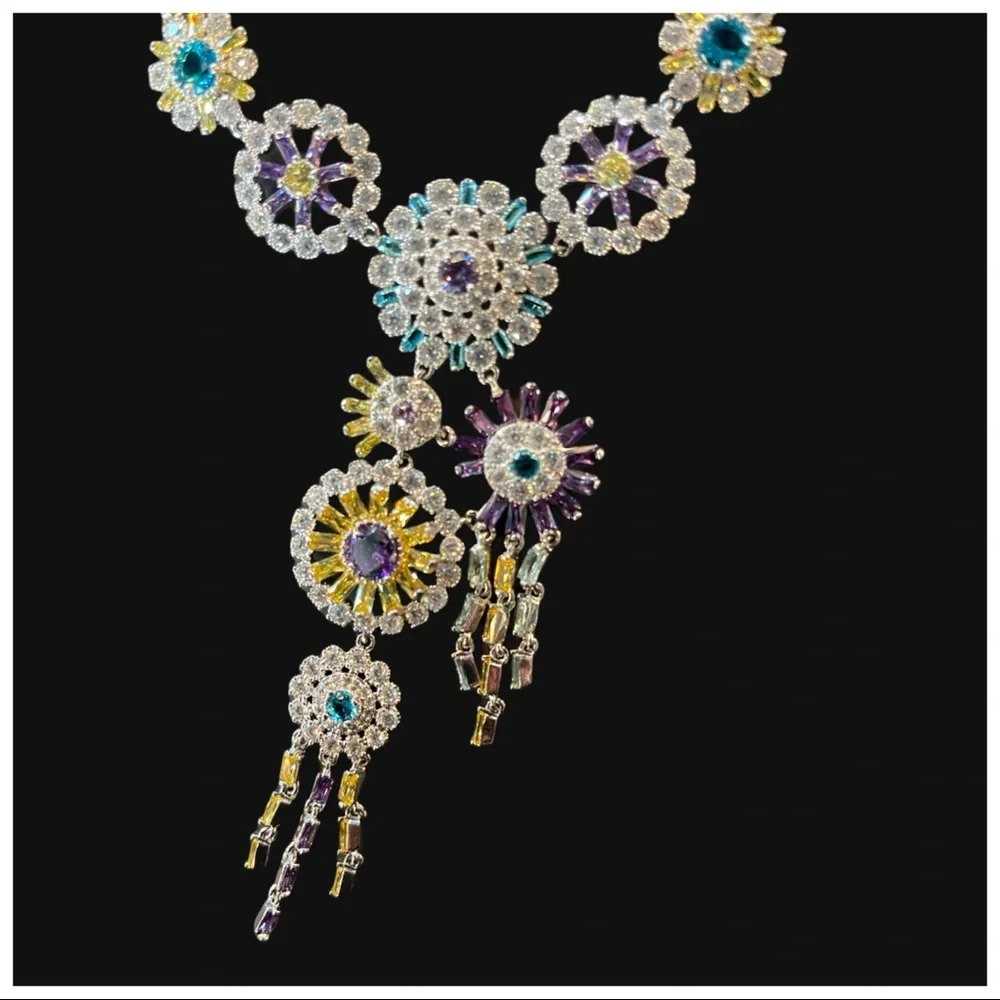 Swarovski Crystals The Iza Spectacular Colorful Necklace - Picture 7 of 12
